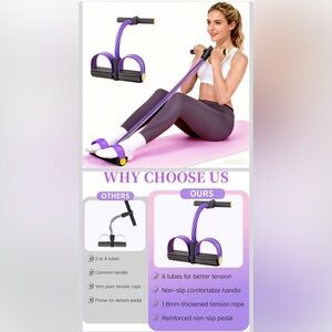 AS YOU SEE IT ON TIKTOK Purple Resistance Band with Foot Pedals